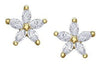 Yellow Gold Diamond Stud Earrings.