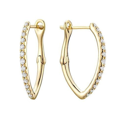 Yellow Gold Diamond Hoop Earrings