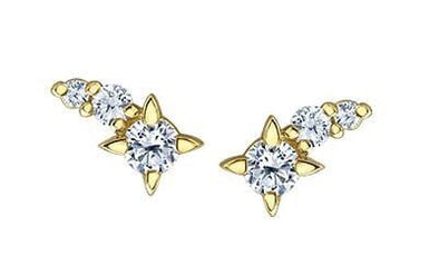 Yellow Gold Canadian Diamond Shooting Star Earrings