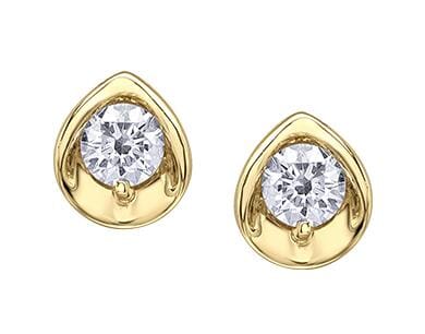 Yellow Gold Canadian Diamond Stud Earrings