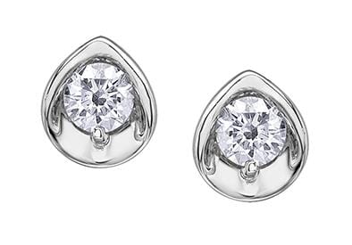 White Gold Canadian Diamond Stud Earrings