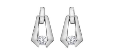 White Gold Diamond Drop Earrings
