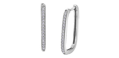 White Gold Diamond Huggie Earrings