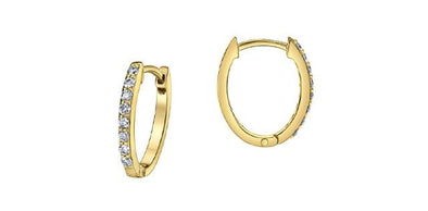 Yellow Gold Diamond Huggie Earrings