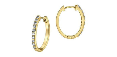 Yellow Gold Diamond Huggie Earrings