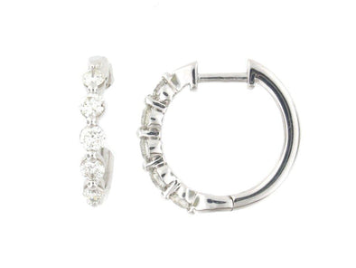 White Gold Diamond Huggie Earrings