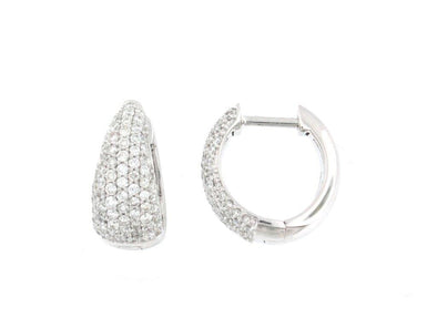 White Gold Diamond Huggie Earrings