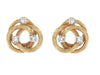Two Tone Diamond Stud Earrings