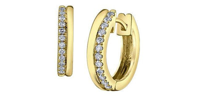Yellow Gold Canadian Diamond Huggie Earrings