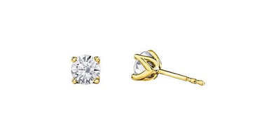 Yellow Gold Canadian Diamond Stud Earrings