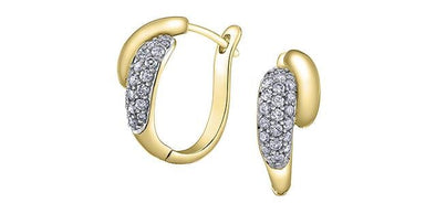 Yellow Gold Diamond Lever Back Earrings