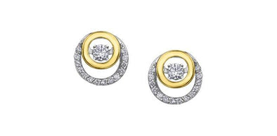 Yellow Gold, White Gold Canadian Diamond Pulse Stud Earrings