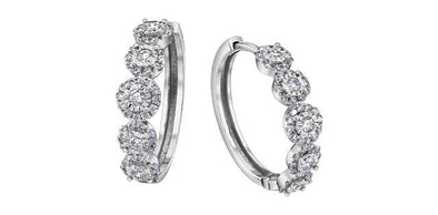 White Gold Diamond Huggie Earrings