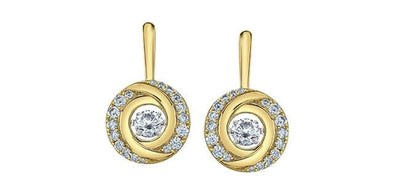 Yellow Gold, White Gold Lab-Grown Diamond Drop Earrings