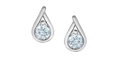 White Gold Lab-Grown Diamond Stud Earrings