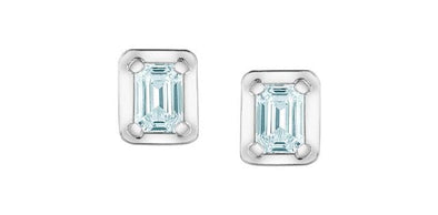 White Gold Lab-Grown Diamond Stud Earrings