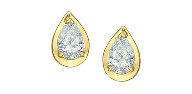 Yellow Gold Lab-Grown Diamond Stud Earrings