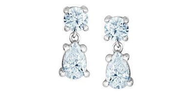 White Gold Lab-Grown Diamond Drop Earrings