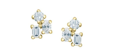 Yellow Gold Lab-Grown Diamond Stud Earrings