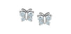 White Gold Lab-Grown Diamond Butterfly Stud Earrings