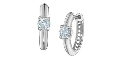 White Gold Lab-Grown Diamond Huggie Earrings