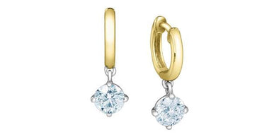 Yellow Gold Lab-Grown Diamond Huggie Earrings