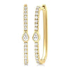 Yellow Gold Diamond Rectangular Hoop Earrings
