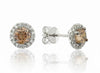 White Gold Natural Coffee Coloured Canadian Diamond Stud Earrings