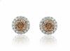 White Gold Natural Coffee Coloured Canadian Diamond Stud Earrings