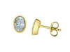 Yellow Gold Lab-Grown Diamond Bezel Stud Earrings