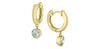 Yellow Gold Lab Grown Diamond Dangly Hoop Earrings