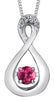 White Gold Pink Topaz, Diamond Pulse Pendant Necklace.