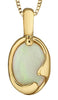 Yellow Gold Opal Pendant Necklace.