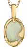 Yellow Gold Opal Pendant Necklace.