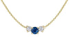 Yellow Gold Blue Sapphire, Diamond Pendant Necklace.