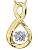 Yellow Gold Diamond Pulse Pendant Necklace.