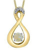 Yellow Gold Opal, Diamond Pulse Pendant Necklace.
