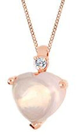 Rose Gold Rose Quartz, Canadian Diamond Heart Pendant Necklace.