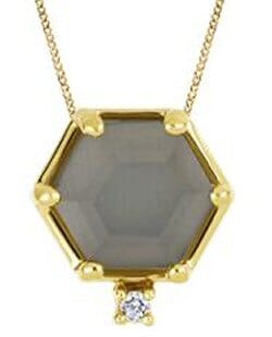 Yellow Gold Morganite, Diamond Pendant Necklace.