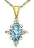 Yellow Gold Aquamarine, Diamond Pendant Necklace.