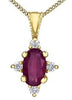 Yellow Gold Ruby, Diamond Pendant Necklace.