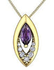 Yellow Gold Amethyst, Diamond Pendant Necklace.