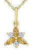 Yellow Gold Yellow Sapphire, Diamond Pendant Necklace.