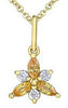 Yellow Gold Yellow Sapphire, Diamond Pendant Necklace.
