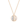 Rose Gold Mother of Pearl, Diamond Pendant Necklace.