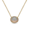 Yellow Gold Opal, Diamond Pendant Necklace.