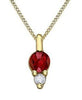 Yellow Gold Garnet, Diamond Pendant Necklace.