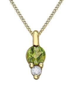 Yellow Gold Peridot, Diamond