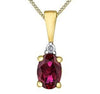 Yellow Gold Ruby, Diamond Pendant Necklace.