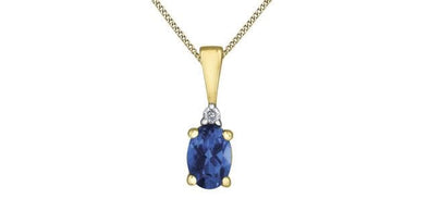 Yellow Gold Blue Sapphire, Diamond
